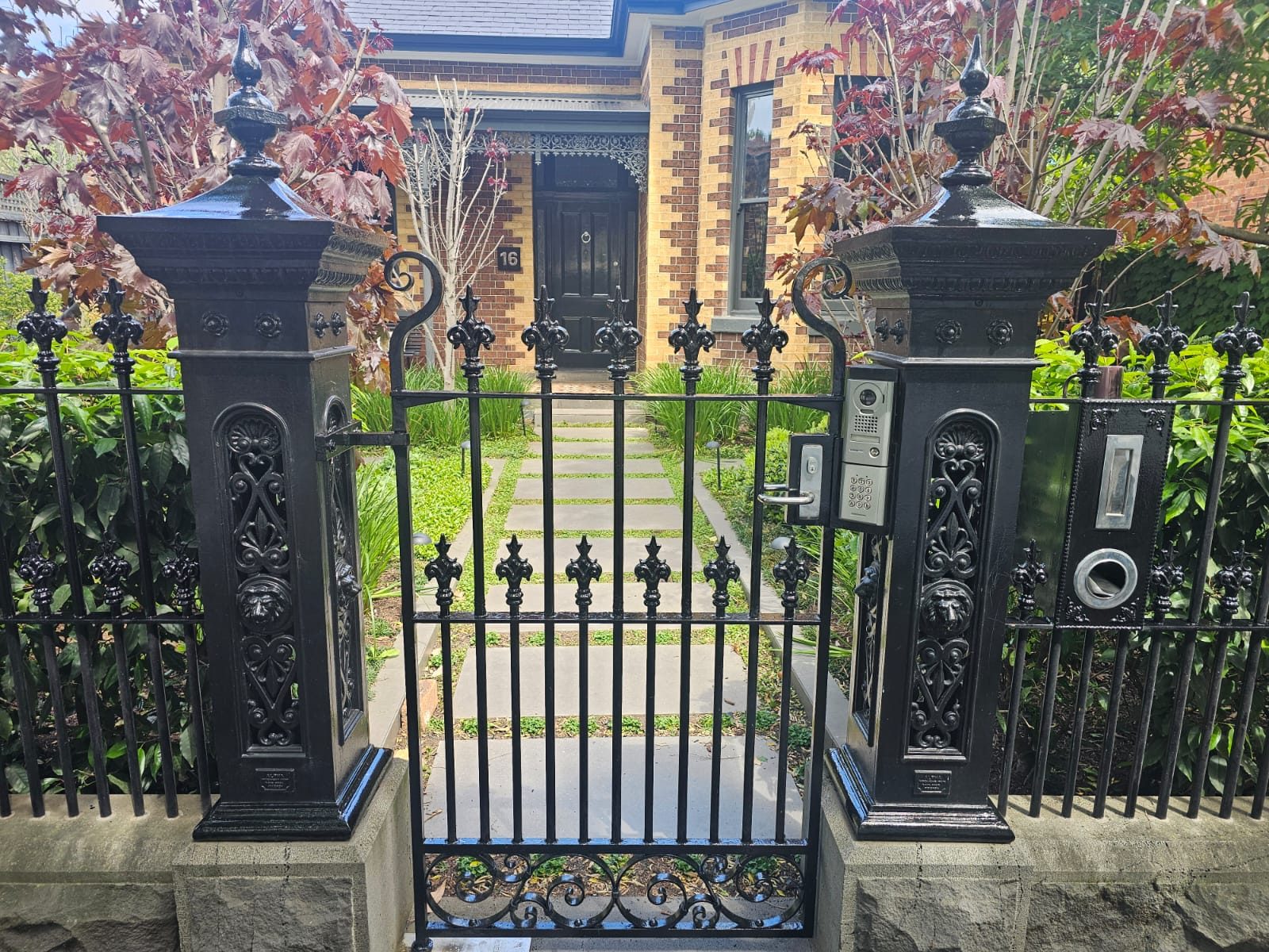 Heritage ironwork, finished, painted by Mak Paints in Melbourne