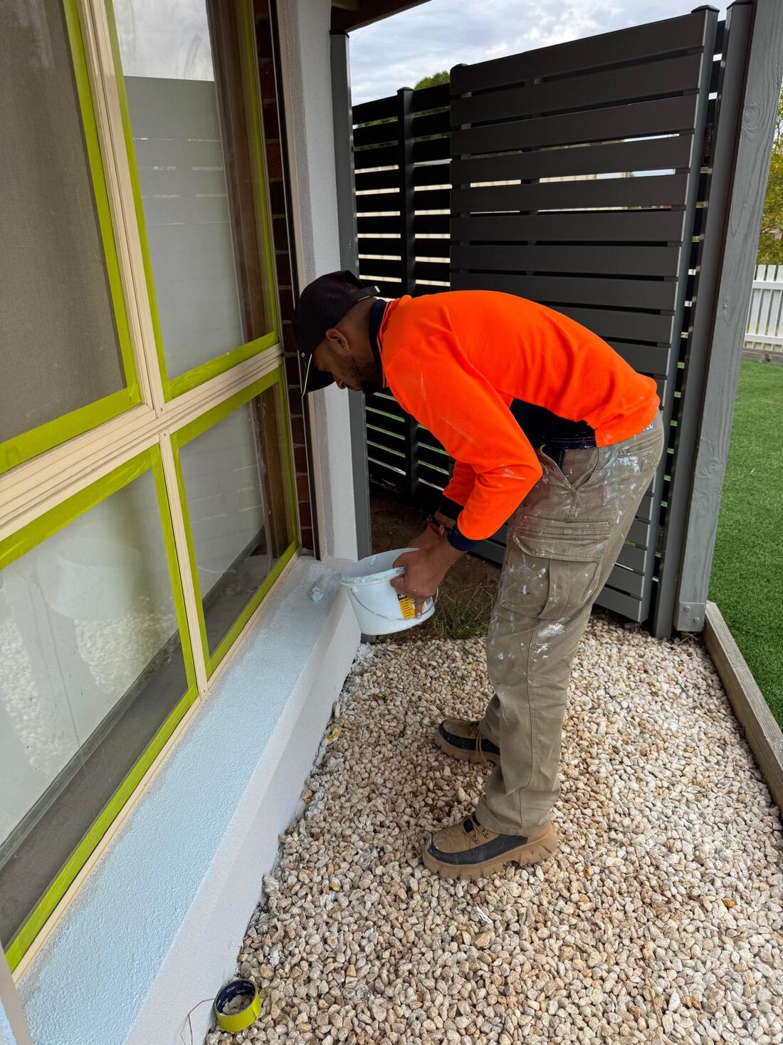 Window sill, cut by hand, painted by Mak Paints in Melbourne